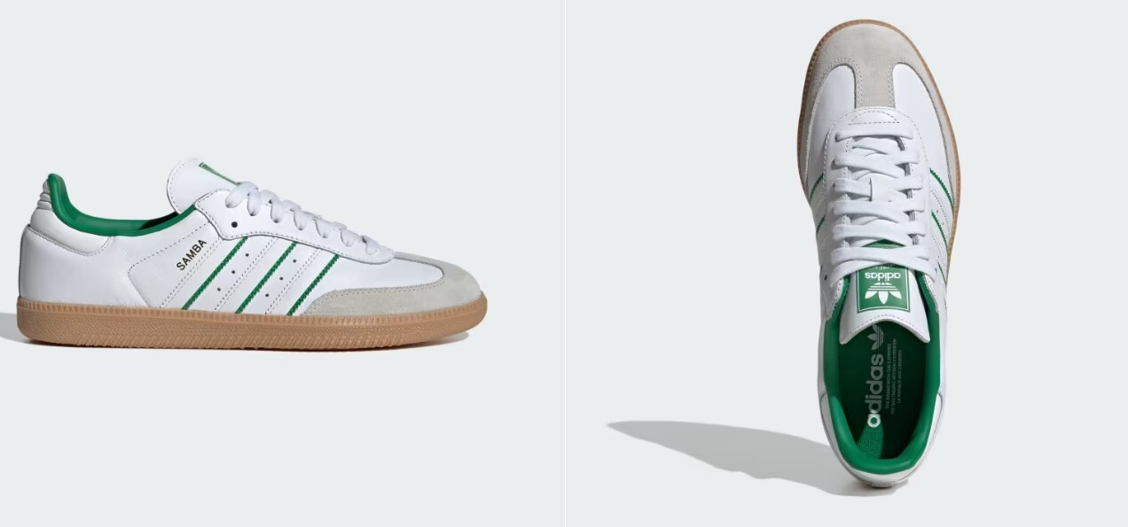 Adidas Samba OG men's Shoes Crystal White Green JI2044 image 5