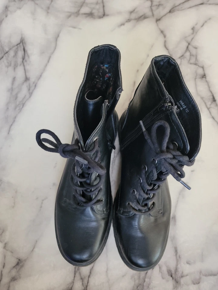 Botas medianas Drayke Report de cuero negras para mujer talla 10 Foto 2 de 4