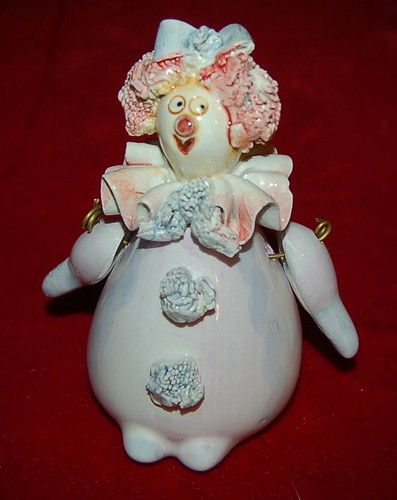 CAPODIMONTE Clown "Picollo Di Roselline con Manico" Made in Italy CUTE PORCELAIN - Picture 2 of 8