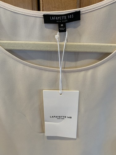 NWT LAFAYETTE 148 NEW YORK Bone Ruthie Double Silk Blouse Shell Tunic$398 S Last - Picture 8 of 8