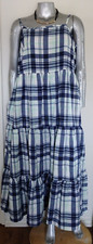 NWT WOMAN LEE BOHEMIAN PLAID TIERED MAXI DRESS Size 2X ADJUSTABLE STRAPS POCKET