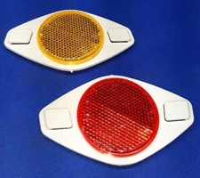 1973 SCHWINN REFLECTORS EMP 100  AMBER & RED BICYCLE BIKE WHEEL Reflector