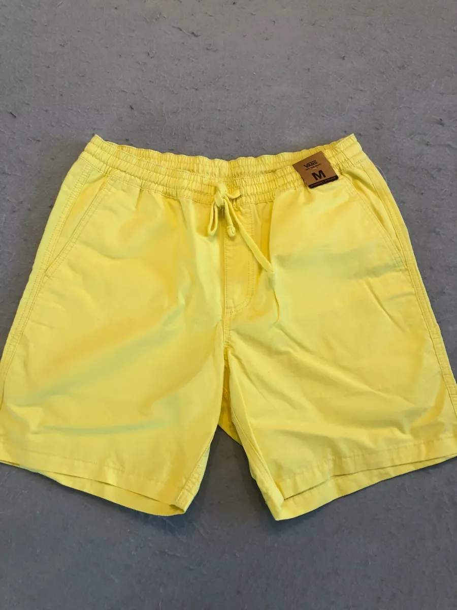 Vans Shorts Men s Medium New Range Elastic Waist Summer Yellow