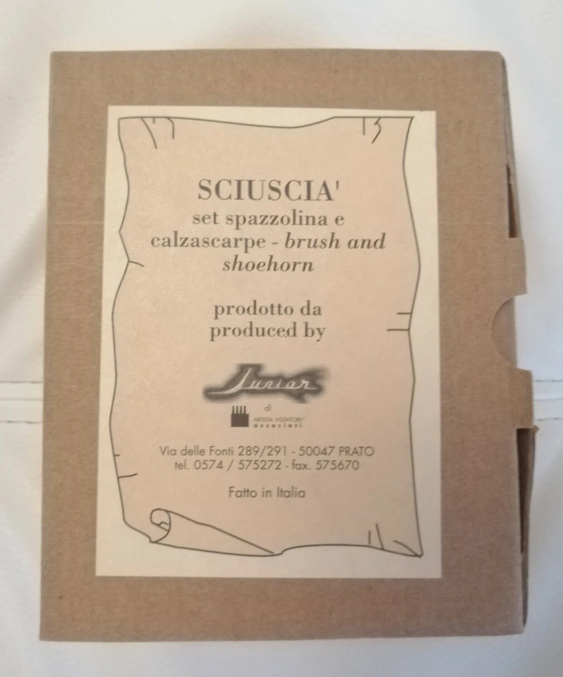 SCIUSCIÀ CALZASCARPE E SPAZZOLINA COLOR ARGENTO OPACO NUOVO CON SCATOLA JUNIOR  - Immagine 3 di 4