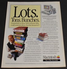 1995 Print Ad Macintosh You Mac the World lots Tons Bunches Computer Art Apple