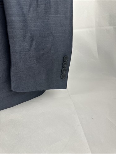 Steve Harvey 40R 32W 32I4Pc Blue Metallic Model KING Pant Suit Vest Tie - Picture 8 of 9