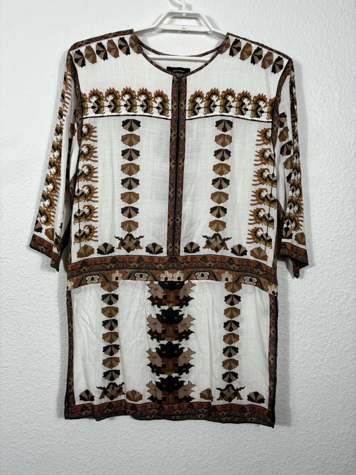 Isabel Marant 束腰外衣索菲亚衬衫女式 2 码多色莫代尔 3/4 袖 — 第 3/4 张图片