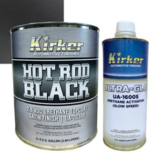 0.75 Gal Kirker Hot Rod Black Satin Car Paint UA-70388 & Slow Ultra-Glo UA-1600S