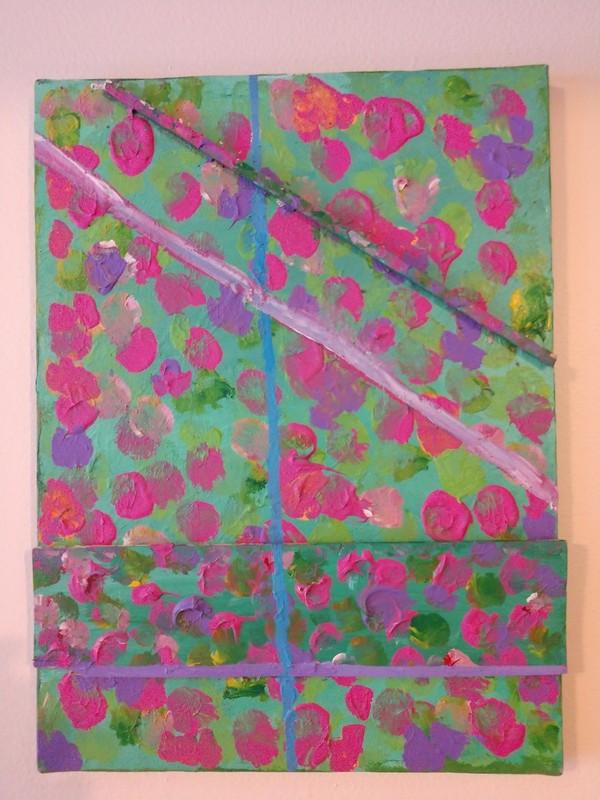 Mix media art.   Fields Of Tulips 
