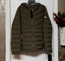 TOMMY HILFIGER WOMEN'S TH FLEX PACKABLE PUFFER JACKET FULL ZIP OLIVE SIZE S NWT