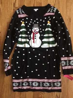 NWT Snowman Christmas Tree Xmas UGLY Sweater Dress Holiday Party by Xhilaration | eBay NWT Snowman Christmas Tree Xmas UGLY Sweater Dress Holiday Party by Xhilaration | eBay