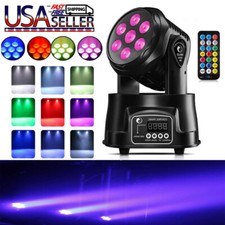 105W 7 LED Moving Head Light Stage Lighting Beam Wash RGBW DJ Disco Party Remote