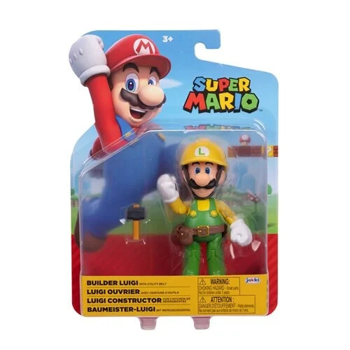 World of Nintendo Super Mario 4 pulgadas Wave 44 constructor Luigi con martillo EN STOCK - Imagen 1 de 2