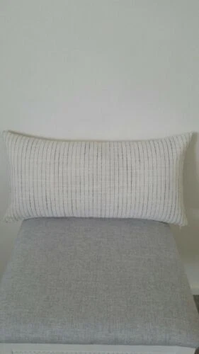 手工亚麻混纺条纹家居装饰枕头