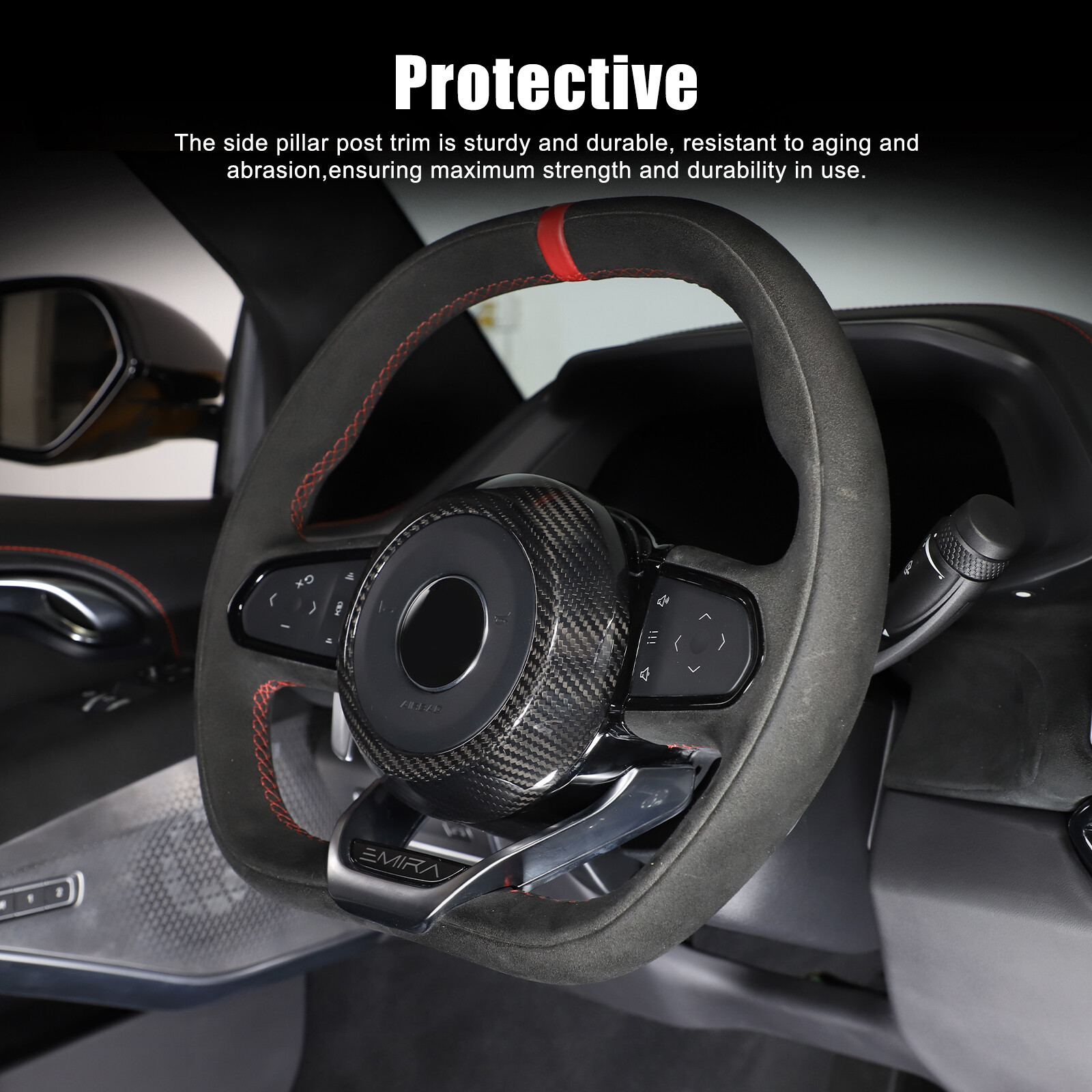 Real Carbon Fiber Steering Wheel Center Surround Cover For Lotus EMIRA 22-24 US