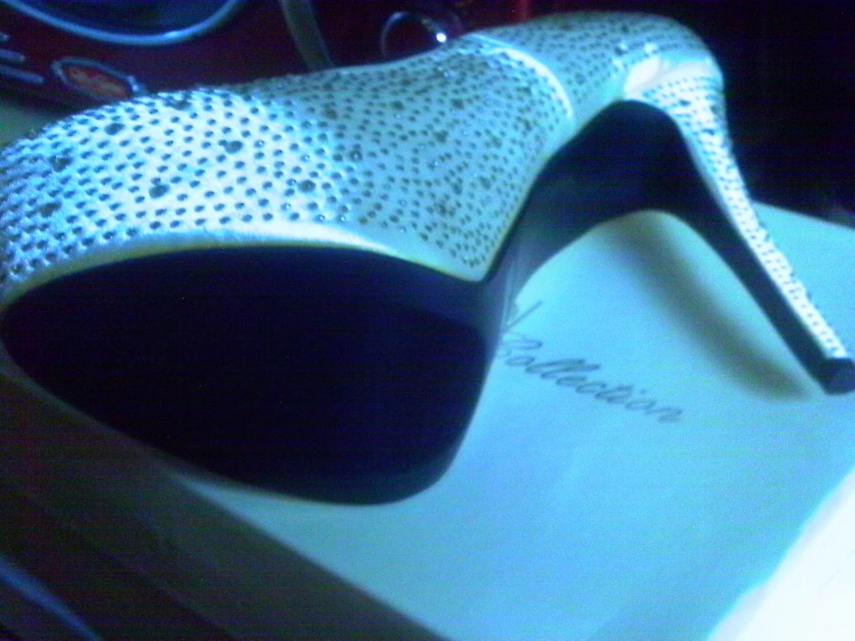 GISELLE-11 5 3/4" Heel Rhinestone DRAG DANCER Satin Platform, GOLD SATIN- SZ 10 - Image 4 of 4