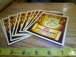 Vintage lot 10 wine labels Gypsy Queen Engels and Krudwig Wine Co. Sandusky Ohio