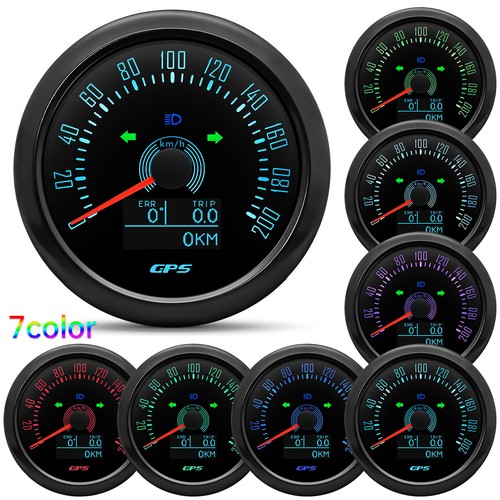 85MM GPS Speedometer 200km/h&Tachometer 8000RPM Gauge for Boat Car Waterproof - Picture 2 of 14