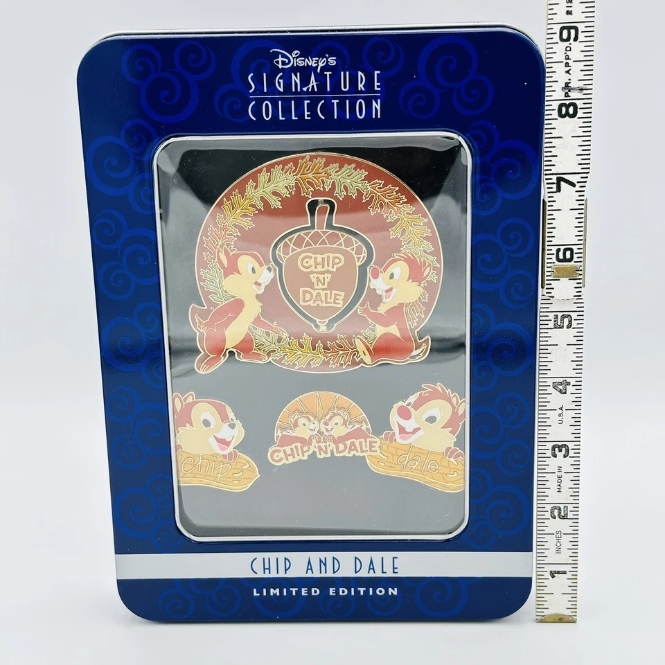 Disney Signature Collection Chip And Dale LE 750 Pin Set NEW IN TIN BOX - Image 2 of 4