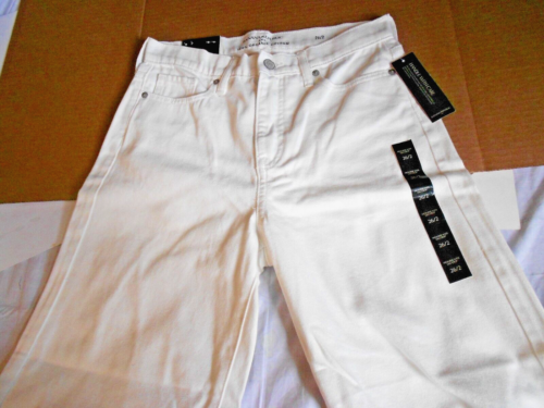 Women's Banana Republic Organic Cotton White Denim 28-6 Jeans Wide Leg NWT (BX3)