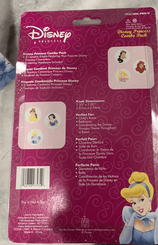Disney Princess Drawer Knobs Lot of 6 Packs Liberty Ceramic Pulls New Sealed - Imagen 6 de 6
