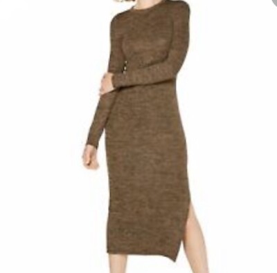 french connection bodycon sweater dress French Connection Black Bodycon Sweater Dress 6 Sheer Stripe Knit Mini Sheath