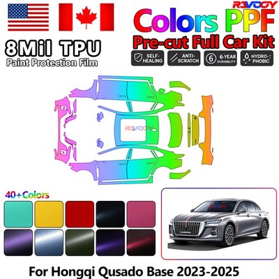 Color Precut PPF Paint Protection Film For Hongqi Qusado Base 2023-2026 8.5mil