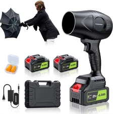 600000RPM Cordless Leaf Blower  21V Electric Handheld Leaf Blower 2 × 4.0Ah Batt