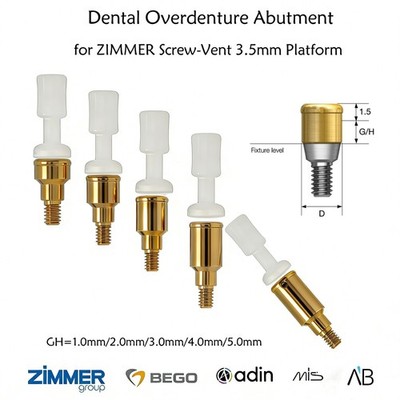 Dental Zest Locator Attachment Abutment for Zimmer ZimVie 3.5mm Implant platform