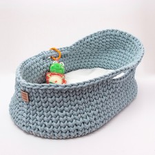 Luxury Handmade Moses Baby Basket- Boho Moses Basket- Cotton Rope With Mattress