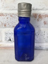 Vintage Cobalt Blue McKesson Ribbed 7" Poison Bottle Lid Maryland Glass Co