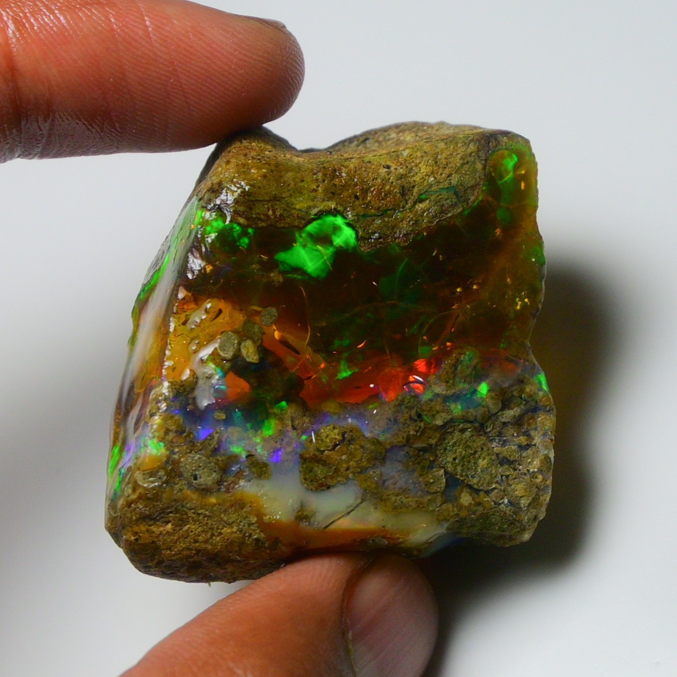 HUGE 148.00 Cts Natural Ethiopian Opal Rough - Multi Fire Welo Opal Raw Crystal