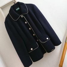 GEIGER Tyrolean Jacket Navy Boiled Wool Size 36 Pure New Wool