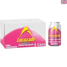 Deliciously Caffeinated Pink Lemonade Energy Drink - 6 Cans, 330ml, Low Calorie