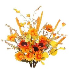 3 Pcs Artificial Fall Flowers Mum Bulk Orange Fall Floral Stems Forsythia Silk
