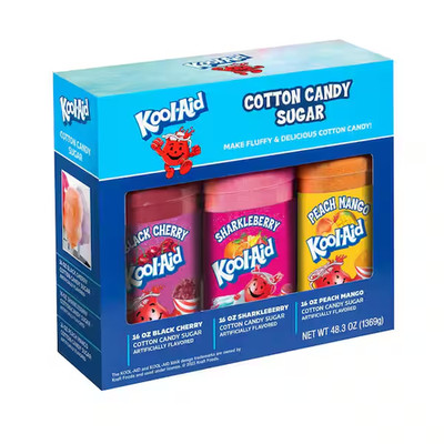Cotton Candy Flossing Sugar - Black Cherry, Sharkleberry, and Peach Mango (3-Pac