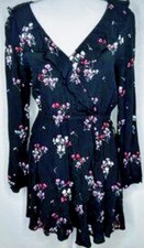 EXPRESS Floral Print Tiered Ruffle Mini Dress  Nwt Large