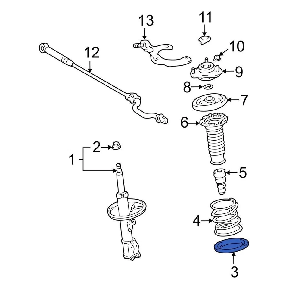 For Toyota Corolla 2003-2013 Toyota 4815802060 Front Lower Coil Spring Insulator Foto 4 de 4