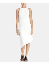 RACHEL ROY Womens White Sleeveless Halter Midi Cocktail Body Con Dress L