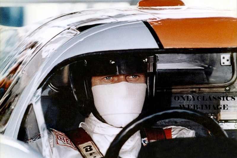 1971 Steve McQueen Open Helmet Bandana Close-up LeMans Auto Racing 8x12 Photo