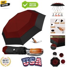Large Compact Golf Umbrella - Oversized Auto Open Close Folding Golf Umbrella...