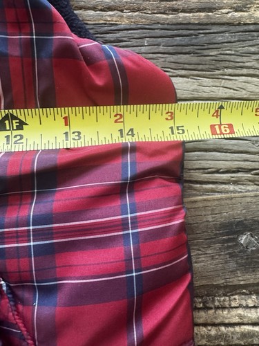 Janie and Jack Reverible Puffer Vest Red Tartan Plaid & Navy Fleece Size 2T $74 - Picture 8 of 9