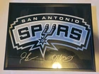 San Antonio Spurs 11x14 Team Logo Signed By  Victor Wembanyama & Stephon Castle
