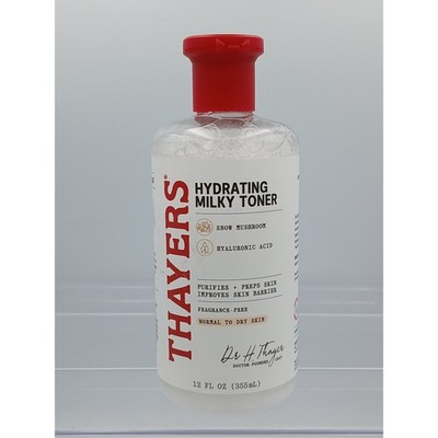 Thayers Hydrating Milky Toner Snow Mushroom Hyaluronic Acid Fragrance Free 12oz