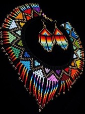 Handmade Necklace Seed Bead Boho American Style Beaded Multi Strand