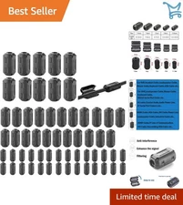 Ferrite Ring Core EMI Noise Suppressor 60 Pack for Cables Power Video