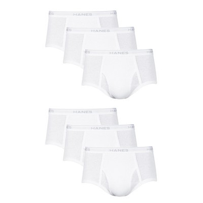 Hanes Briefs 6-Pack Men's Tagless Underwear White ComfortSoft Waistband Wicking