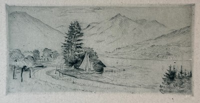 Etching Drypoint Landscape Unknown Artist