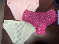 Victoria's Secret Panty Lot Of 3 Misc Bikini Cheeky Pink Plaid L NWT
