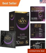 Elite, 10 Count, Ultra-Thin, Lubricated Latex-Free Condoms